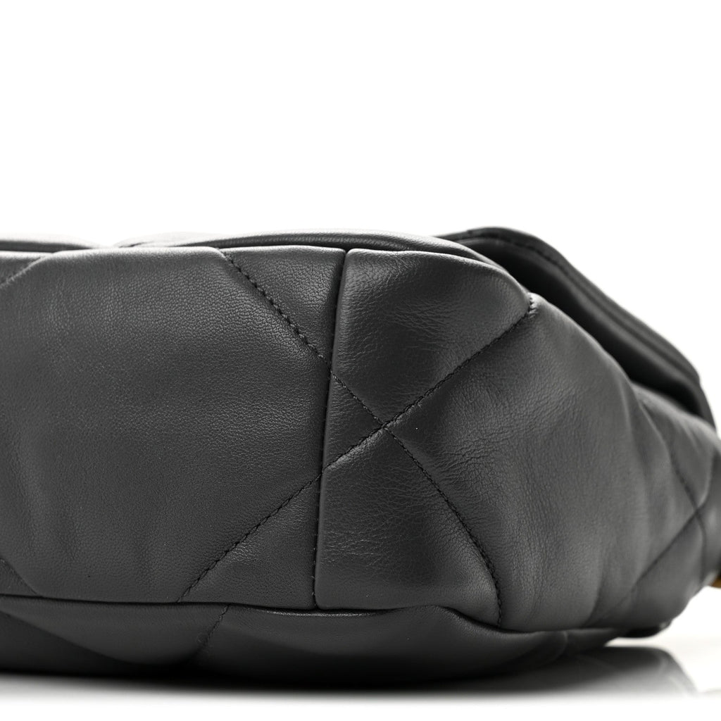 Lambskin Quilted Medium Chanel 19 Flap Dark Grey