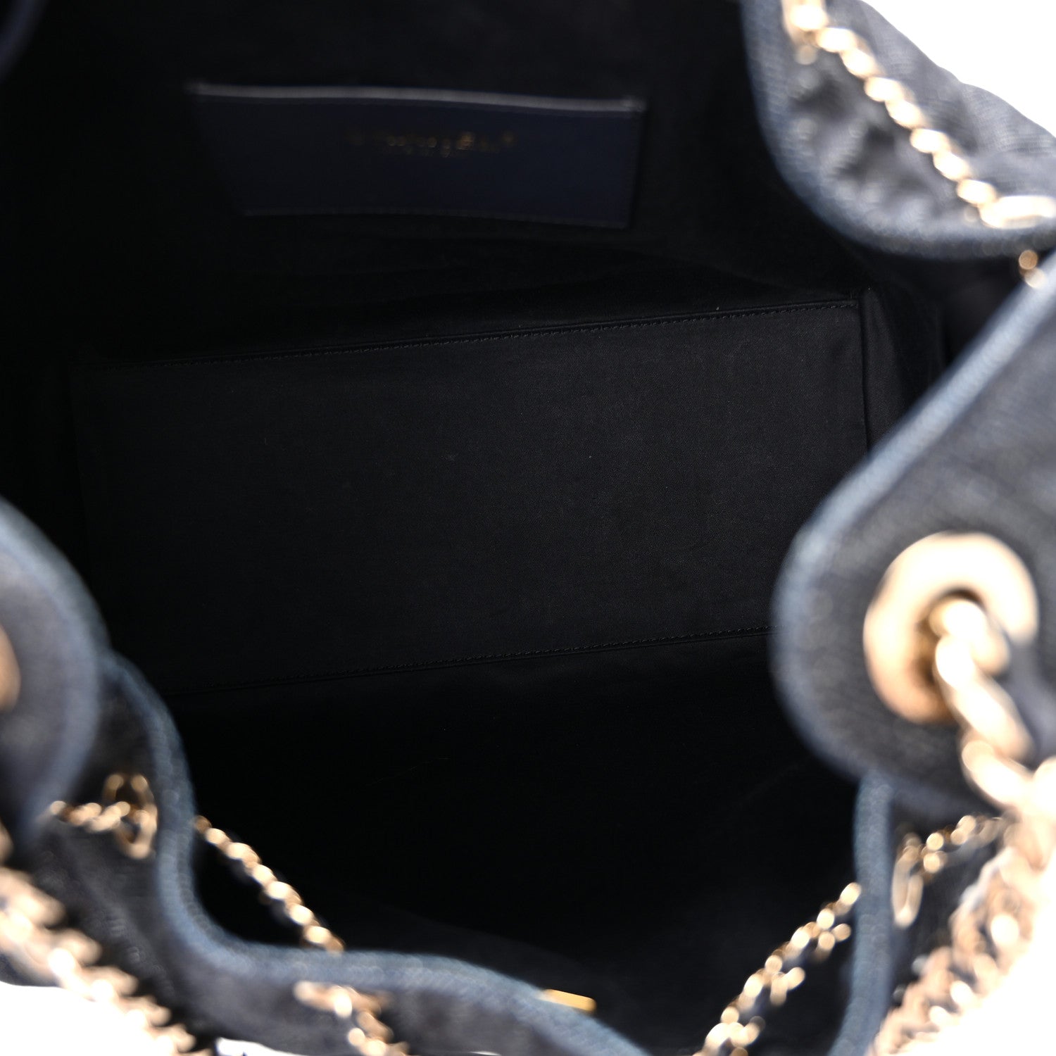 Denim Quilted Medium Chanel 25 Handbag Dark Blue