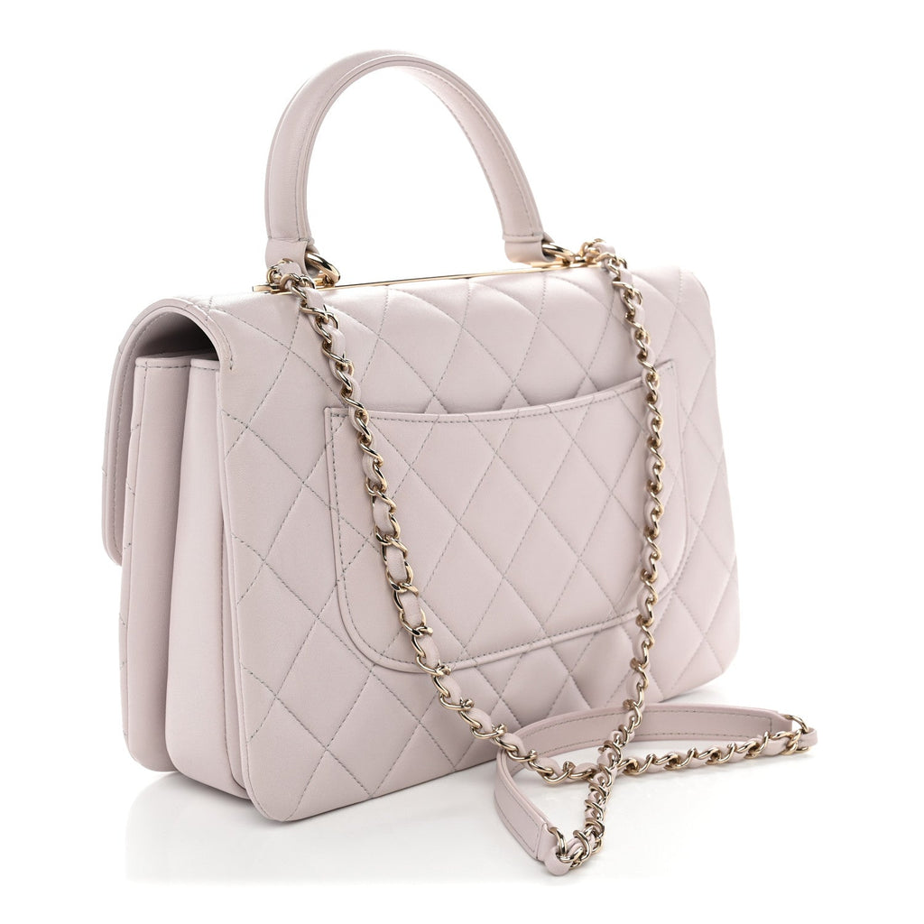 Lambskin Quilted Medium Trendy CC Flap Dual Handle Bag Pink
