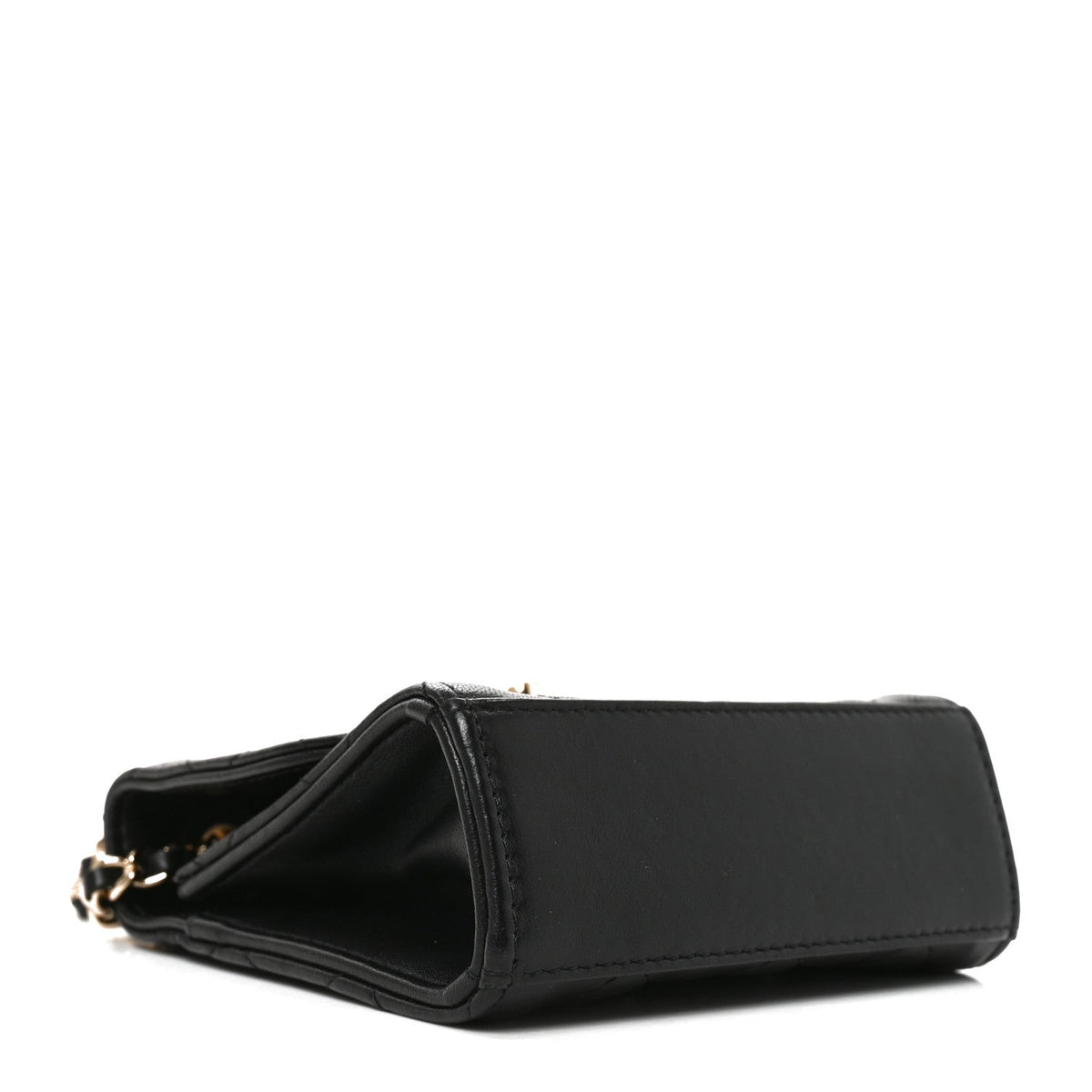 Lambskin Quilted Mini Trendy CC Chain Wallet Black