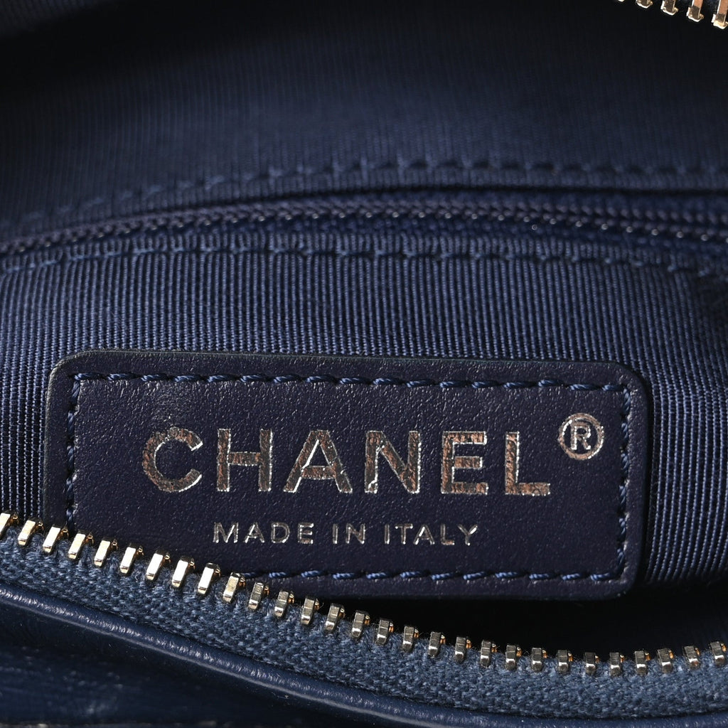 Aged Calfskin Chevron Quilted Small Gabrielle Hobo Blue