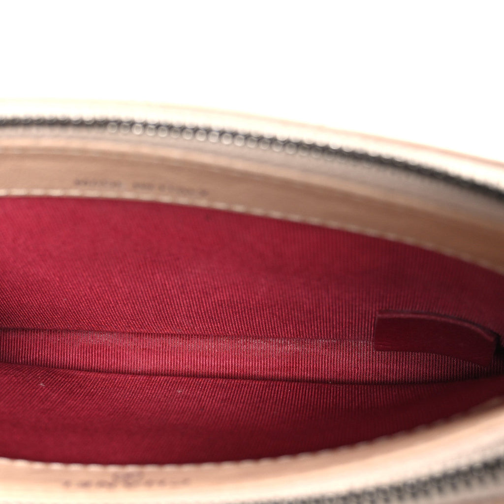Aged Calfskin Quilted Small Gabrielle Clutch With Chain Beige Black