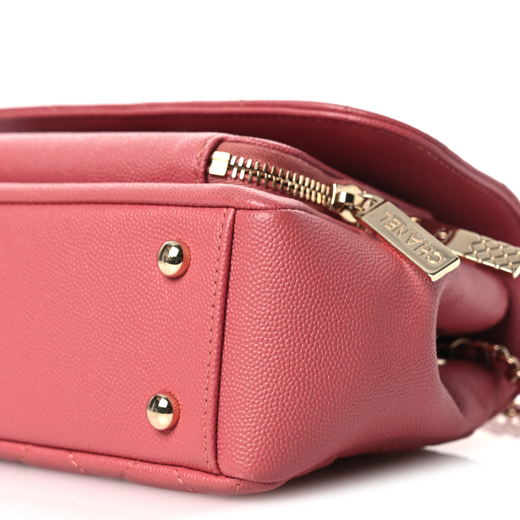 Caviar Quilted Small Business Affinity Flap Pink