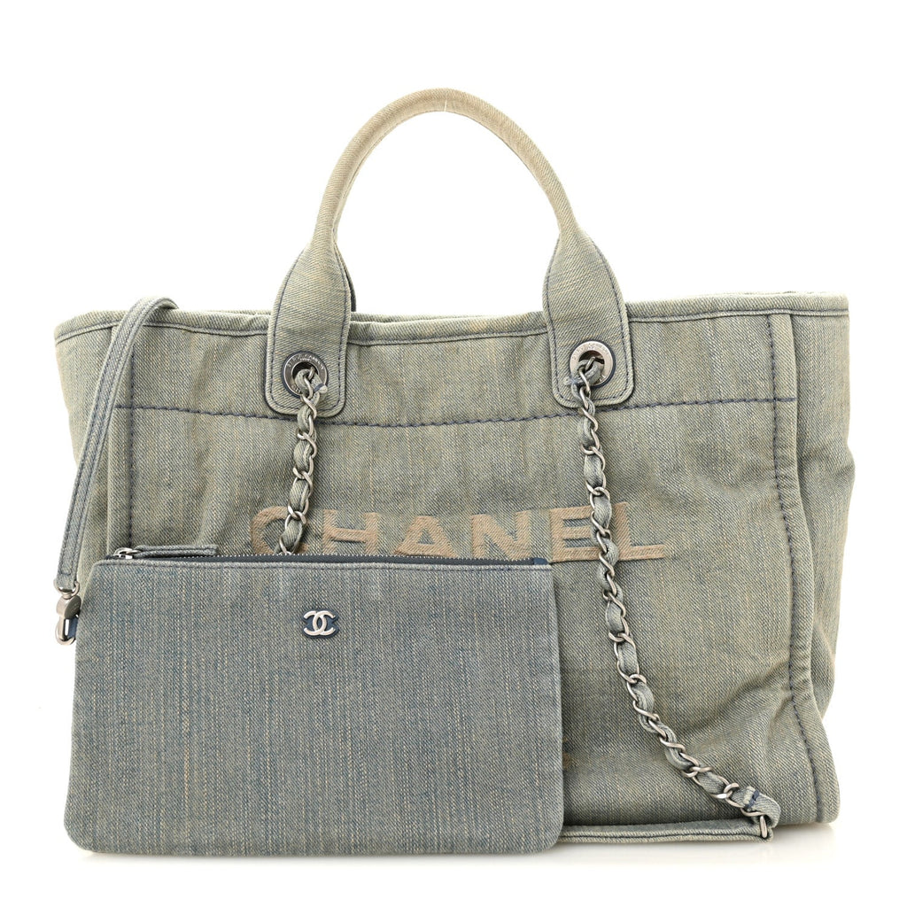 Denim Small Deauville Tote  Light Blue