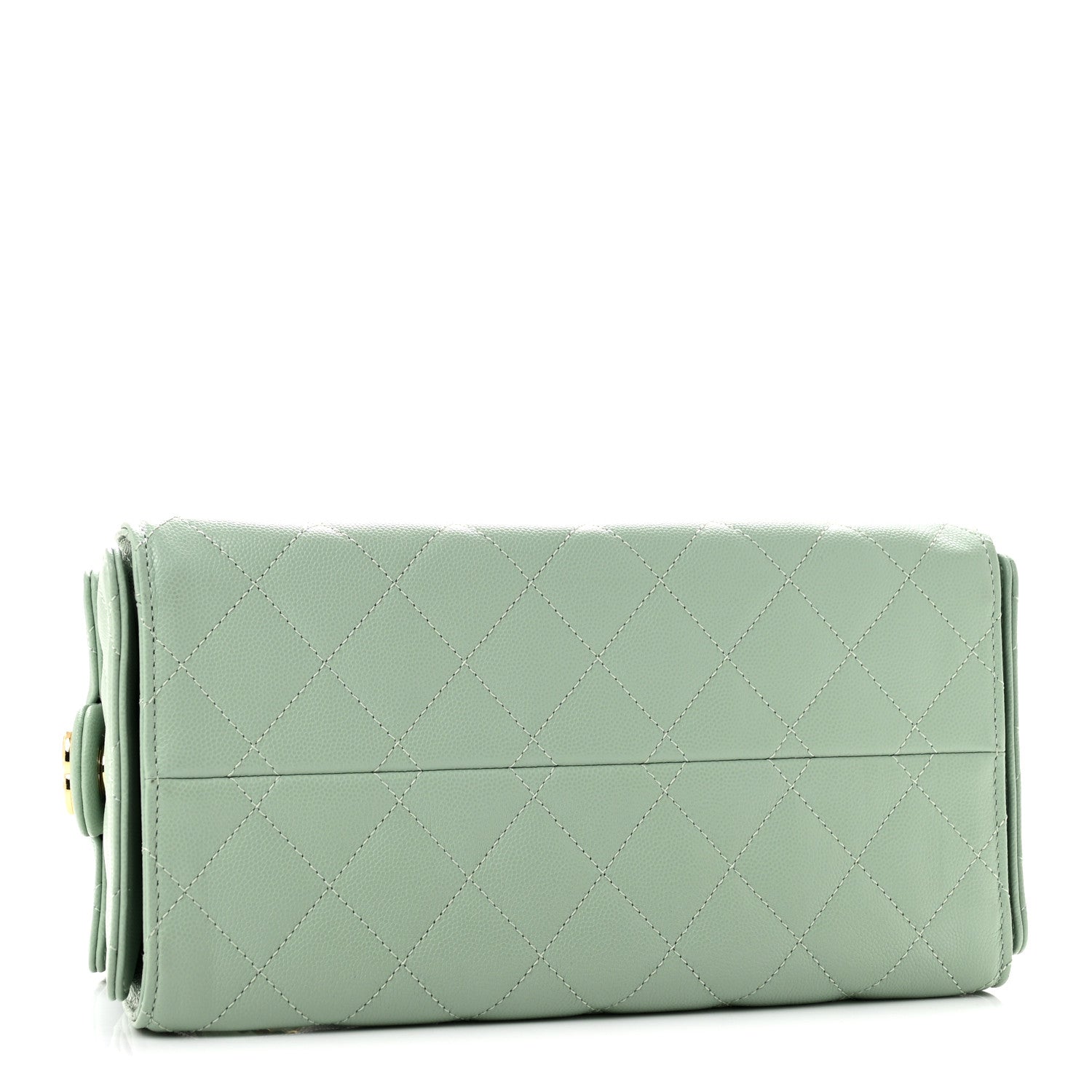 Caviar Quilted Small Chanel 25 Handbag Light Green