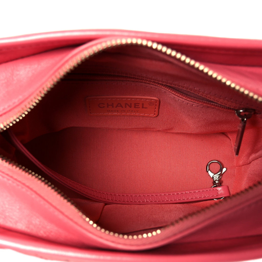 Aged Calfskin Quilted Small Gabrielle Hobo Pink