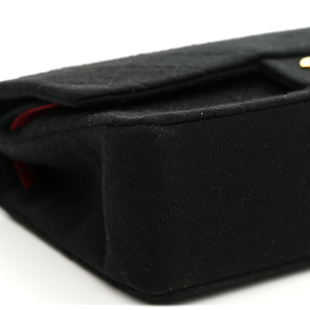 Jersey Quilted Medium Double Flap Black