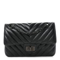 Aged Calfskin Chevron Quilted 2.55 Reissue Mini Flap So Black