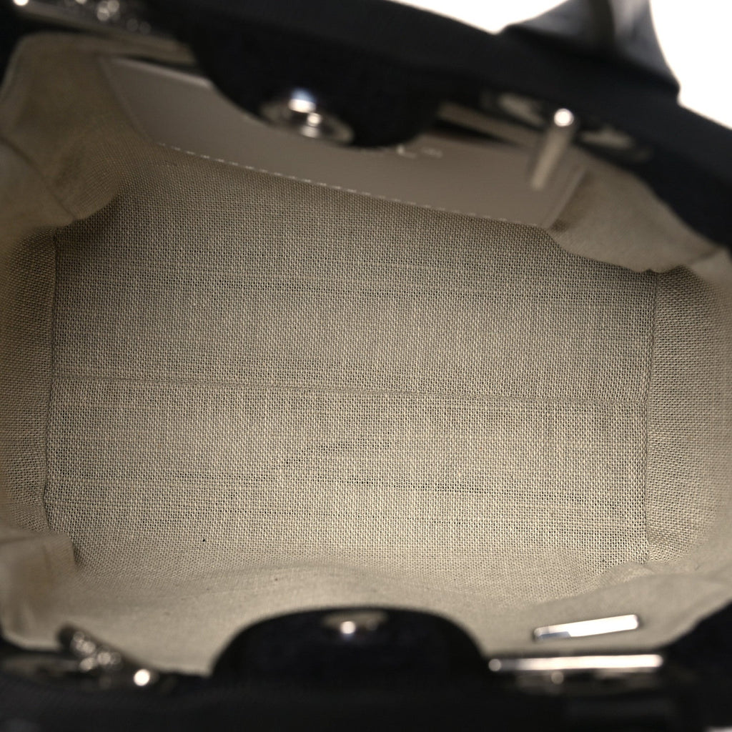 Lurex Canvas Mini Deauville Tote Black