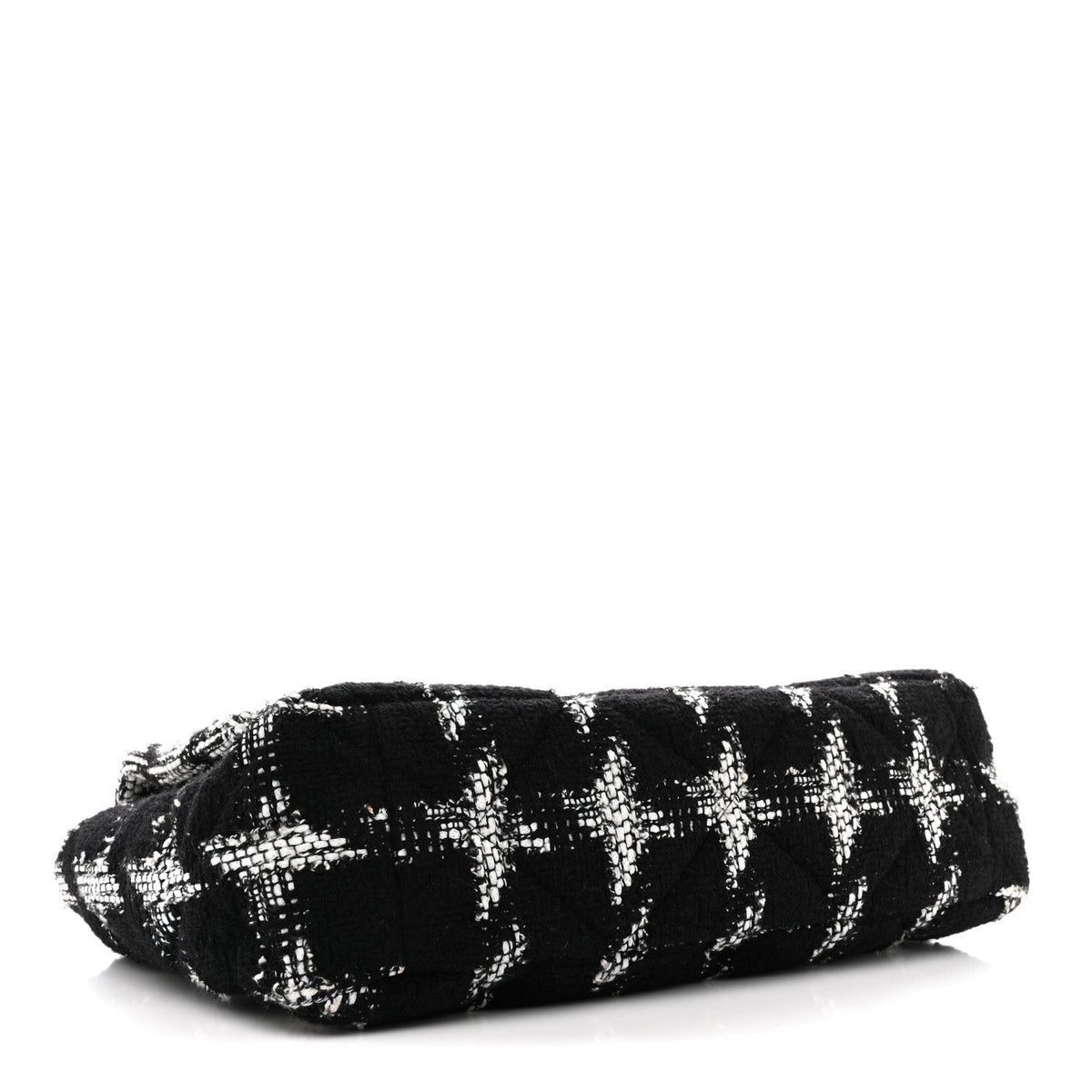 Tweed Quilted Maxi Chanel 19 Flap Black White