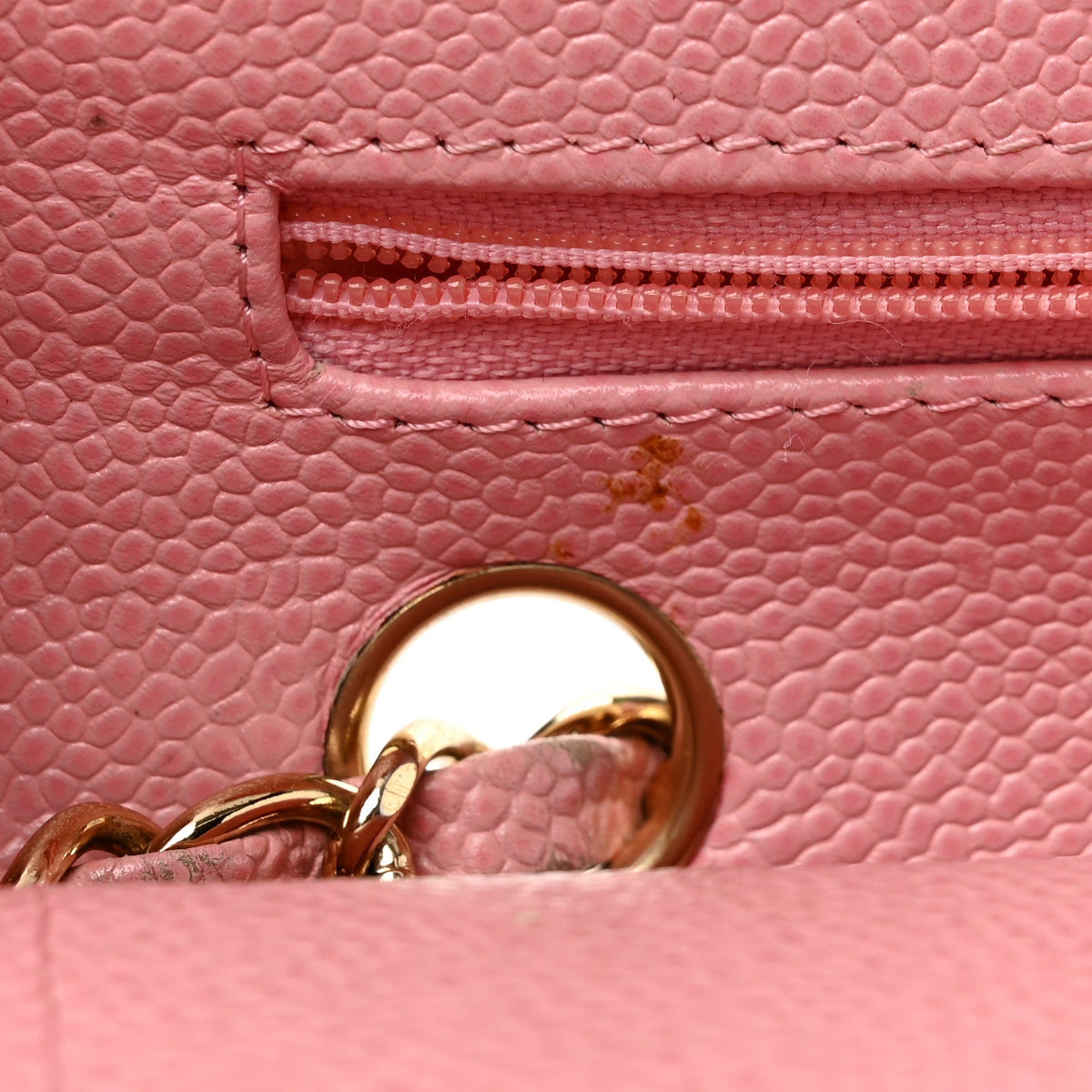Caviar Quilted Medium Double Flap Light Pink