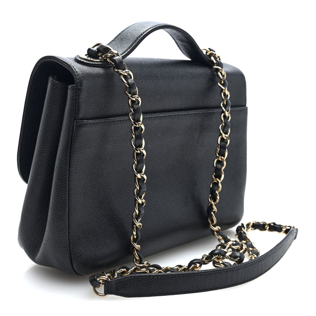 Caviar Quilted Medium Business Affinity Flap Black