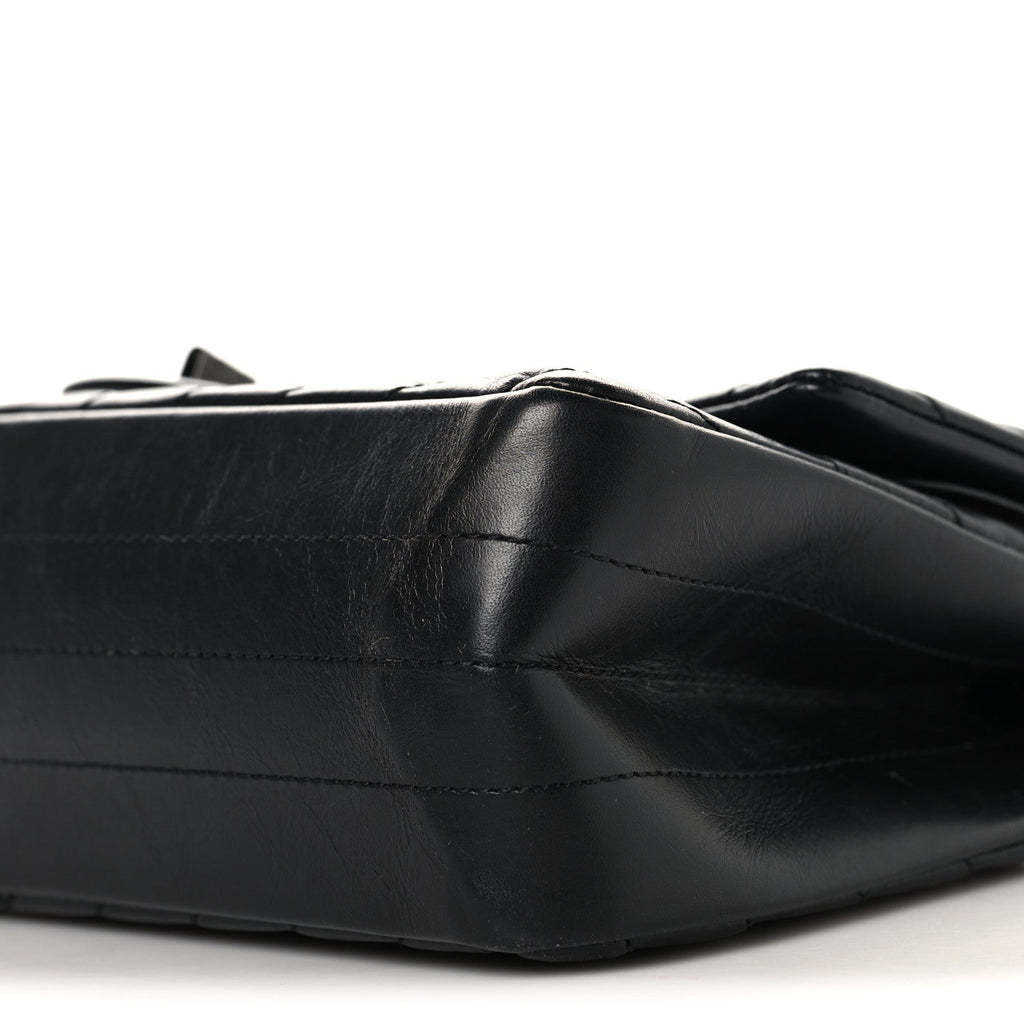 Aged Calfskin Chevron Quilted 2.55 Reissue 225 Flap So Black