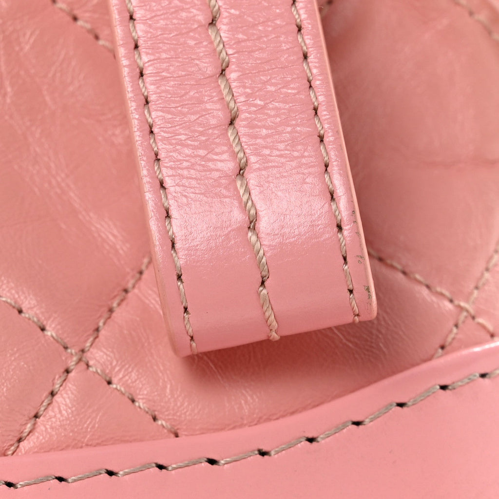 Aged Calfskin Quilted Small Gabrielle Hobo Pink