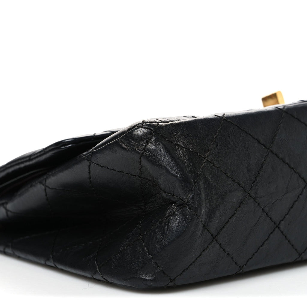 Aged Calfskin Quilted 2.55 Reissue 226 Flap Black
