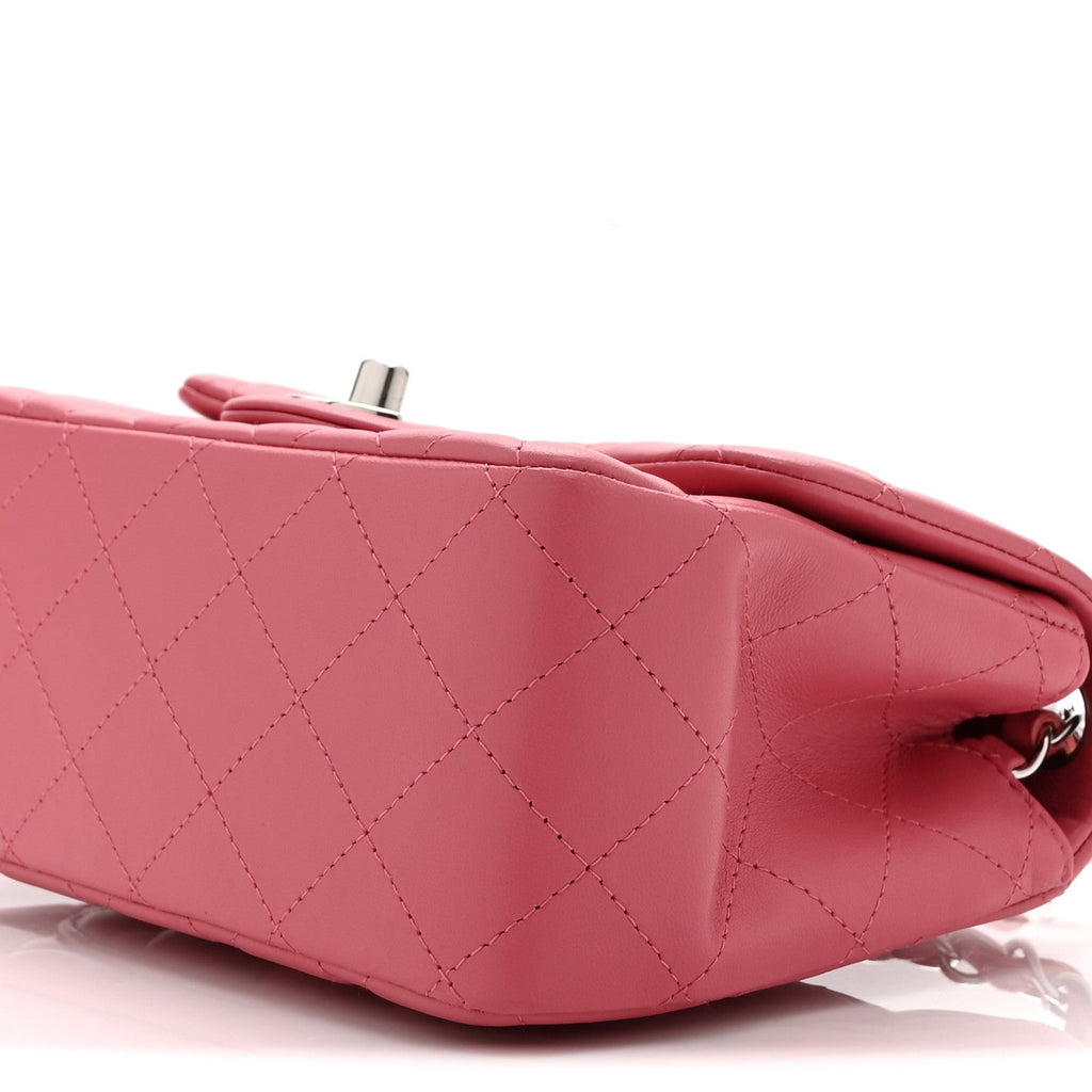 Lambskin Quilted Mini Square Flap Pink