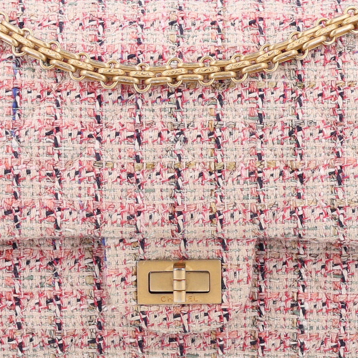 Tweed Quilted 2.55 Reissue 225 Flap Ecru Pink Multicolor