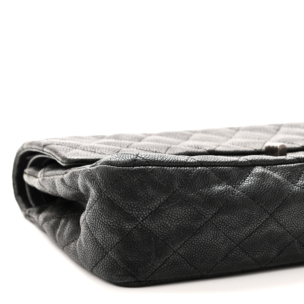 Washed Caviar Quilted 2.55 Reissue 225 Bijoux Chain Flap  Black