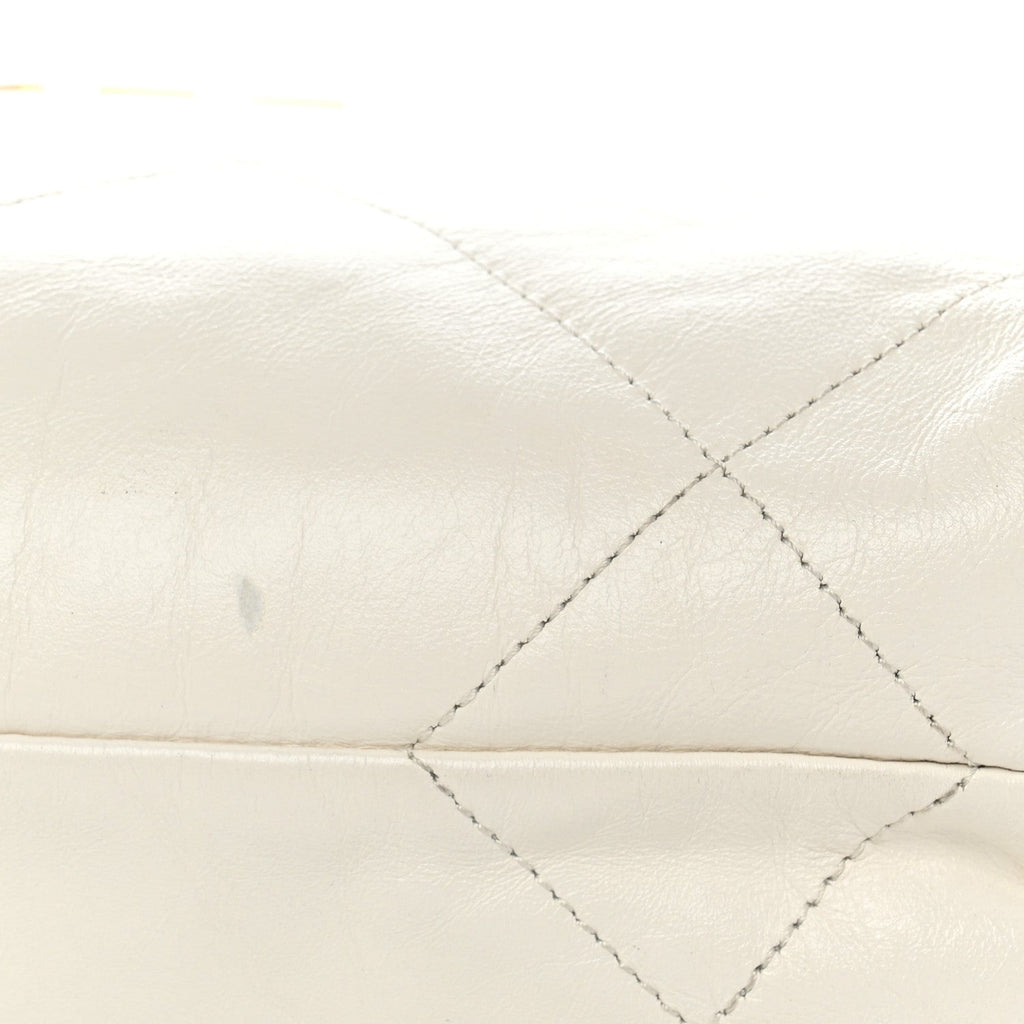 Shiny Calfskin Quilted Small Chanel 22 White