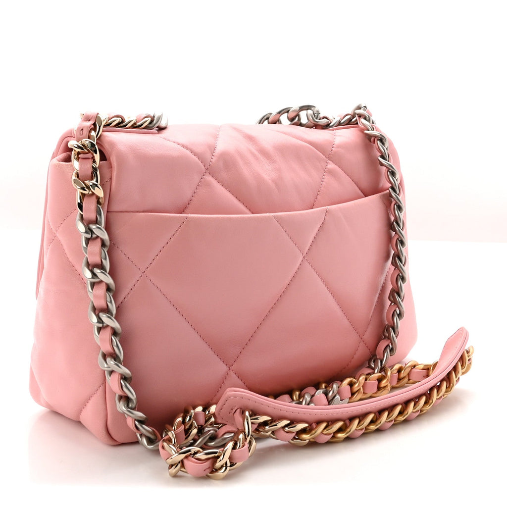 Lambskin Quilted Medium Chanel 19 Flap Light Pink