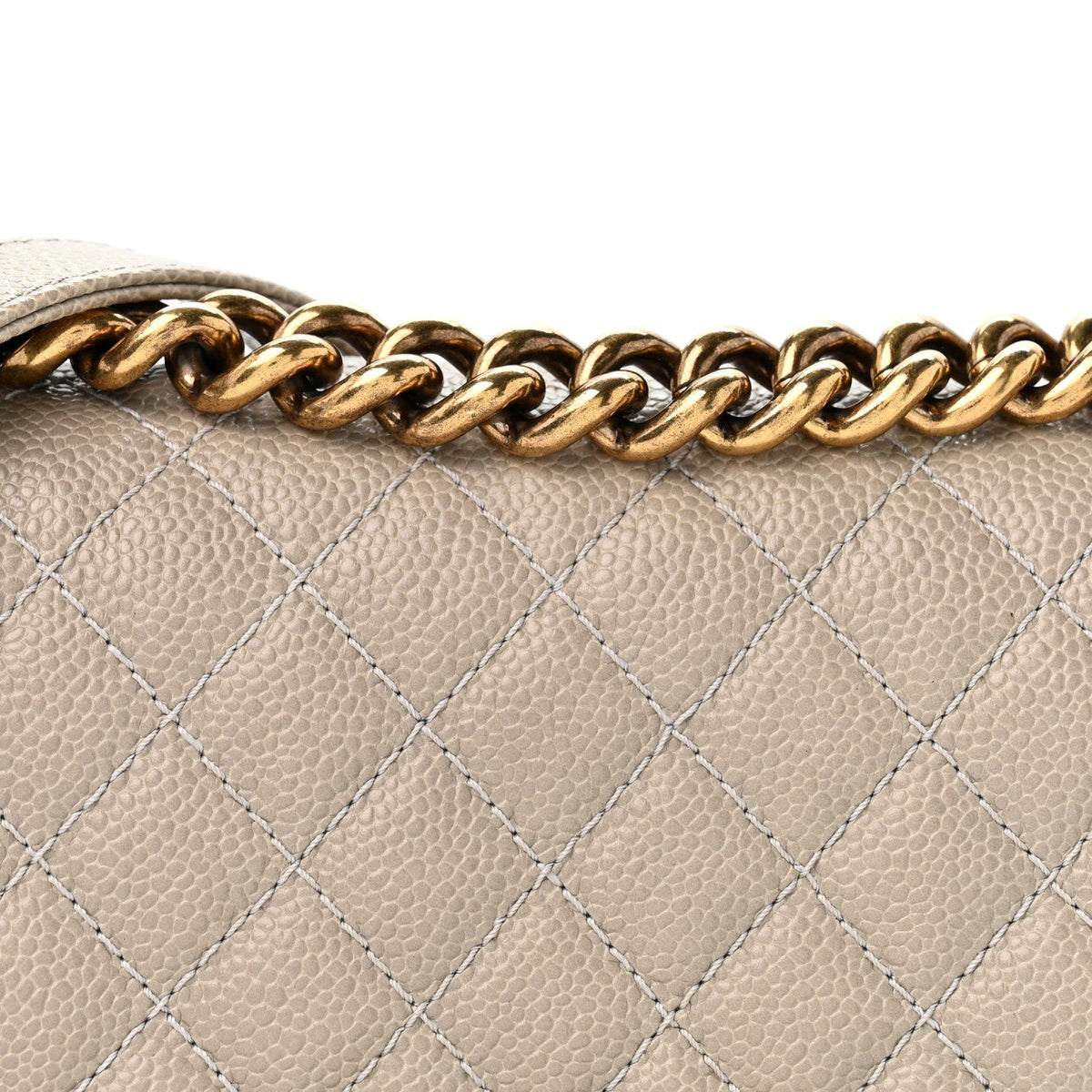 Caviar Quilted Small Boy Flap Grey