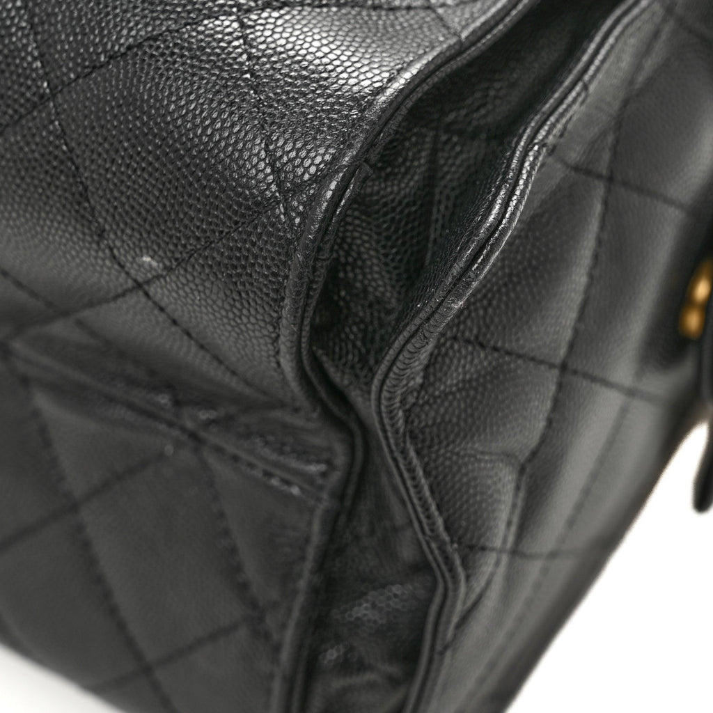 Caviar Quilted Medium Chanel 25 Handbag Black
