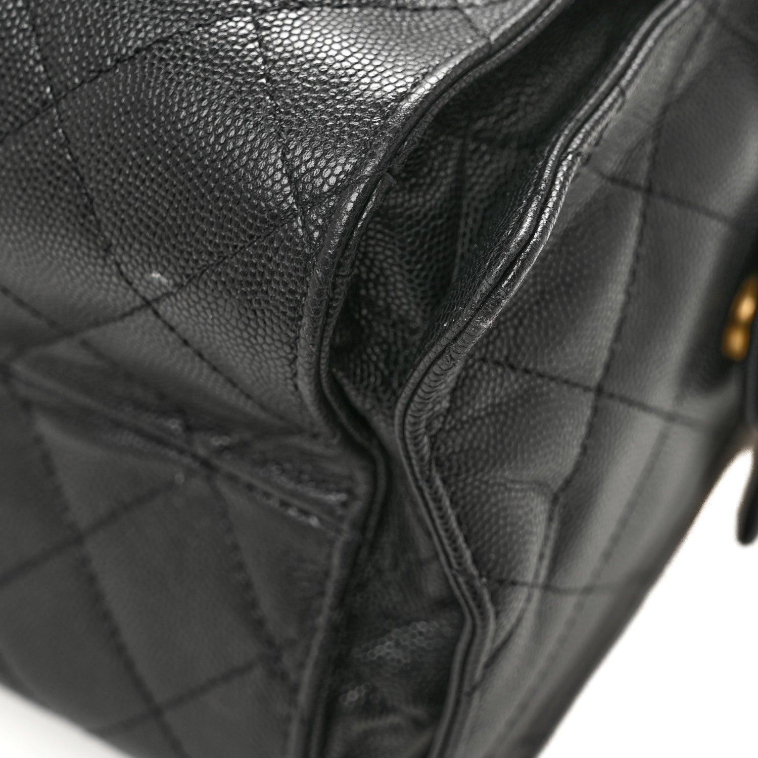Caviar Quilted Medium Chanel 25 Handbag Black