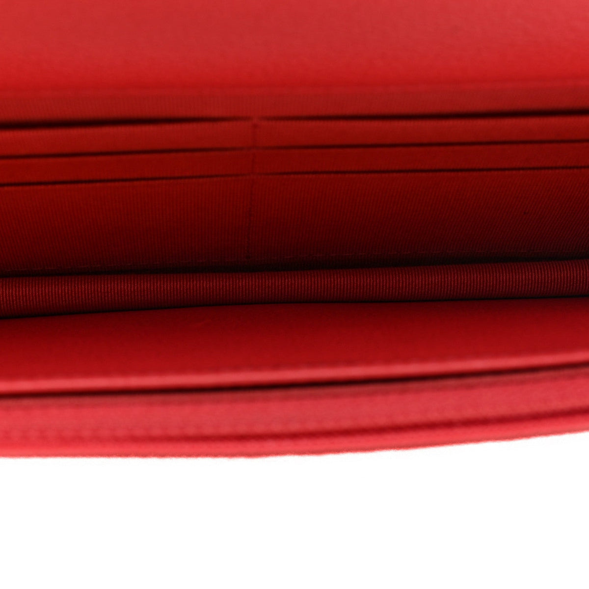 Grained Calfskin Quilted CC Box Wallet On Chain WOC Pink