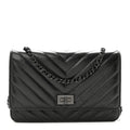 Aged Calfskin Chevron Quilted Reissue Wallet On Chain WOC So Black