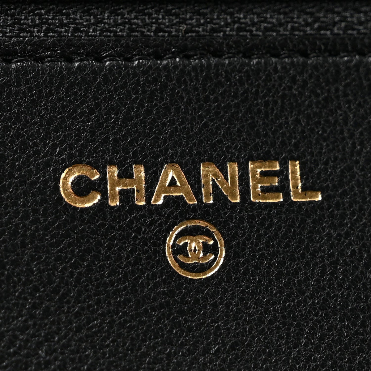 Caviar Sheepskin Chevron Quilted Vintage Mademoiselle Wallet On Chain WOC Black