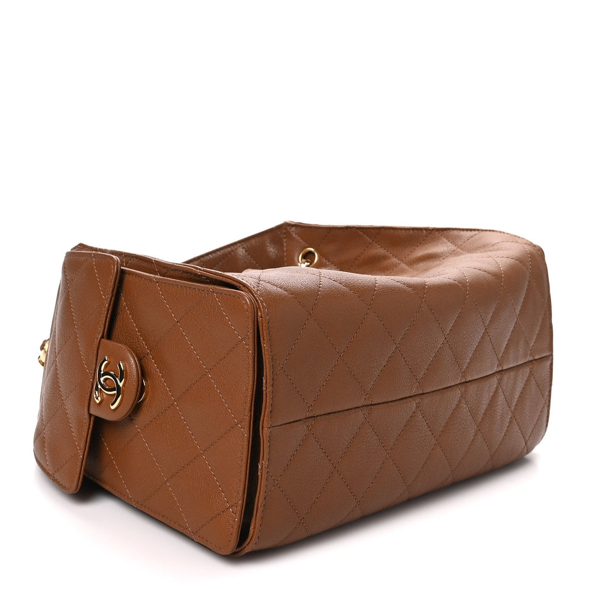 Goatskin Quilted Small Chanel 25 Handbag Camel