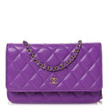Caviar Quilted Wallet On Chain WOC Purple