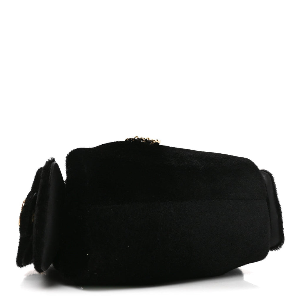 Pony Hair Mini Chanel 25 Handbag Black