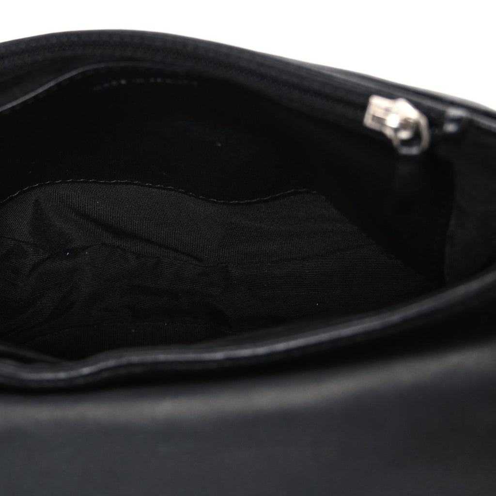 Lambskin Half Moon Wallet On Chain WOC Black