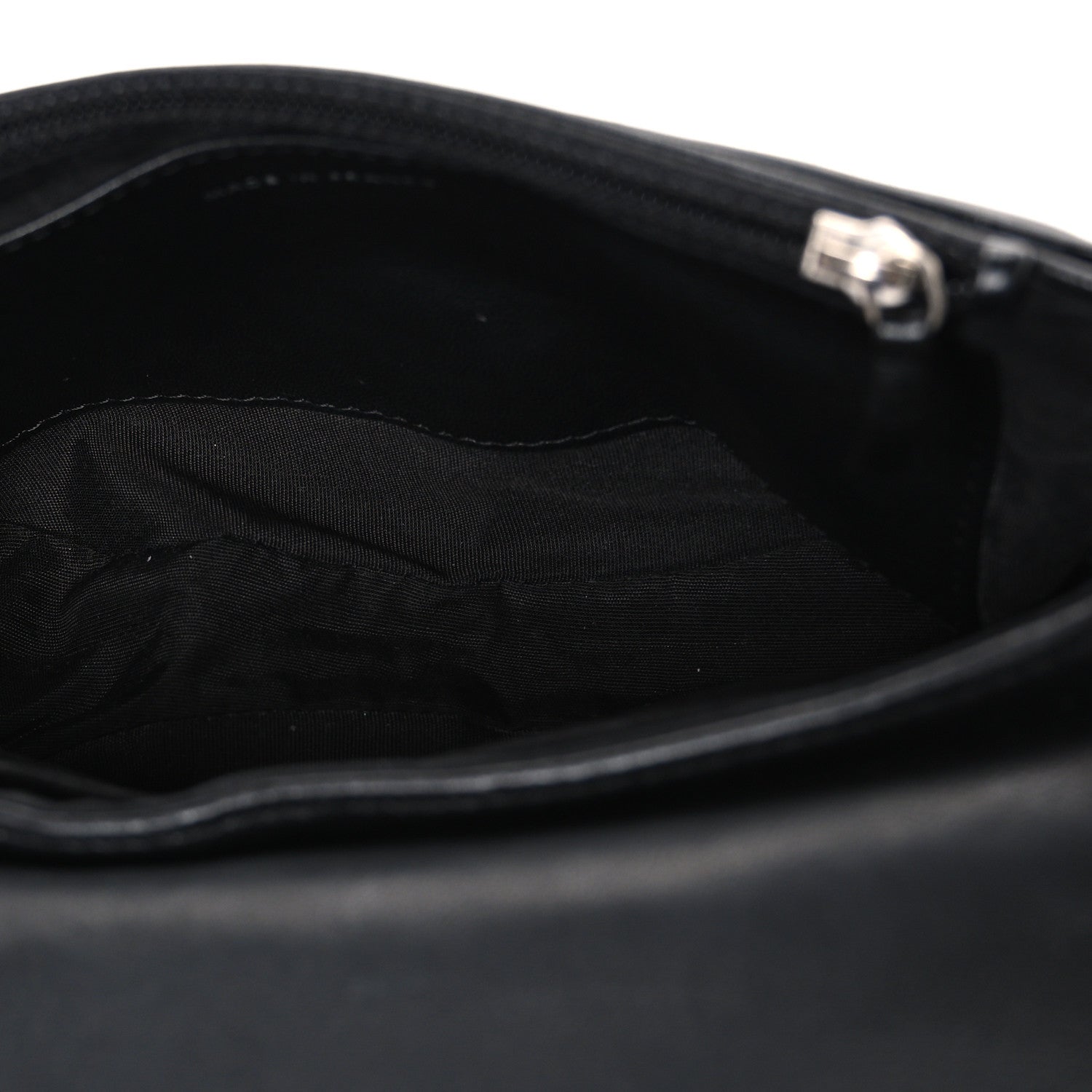 Lambskin Half Moon Wallet On Chain WOC Black