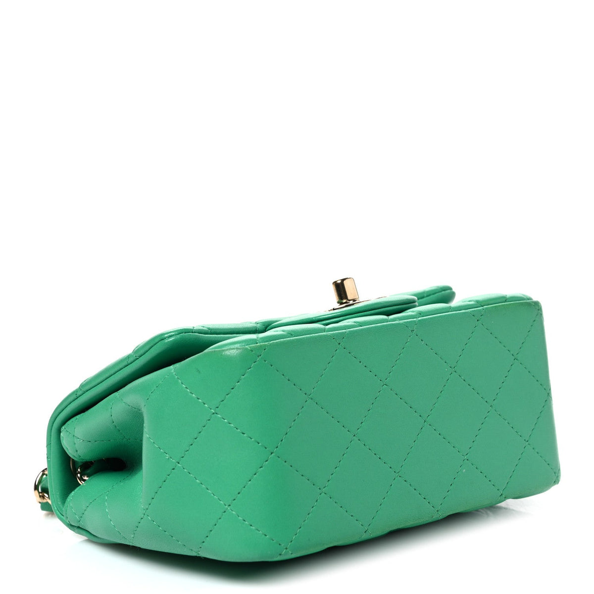 Lambskin Quilted Mini Square Flap Green