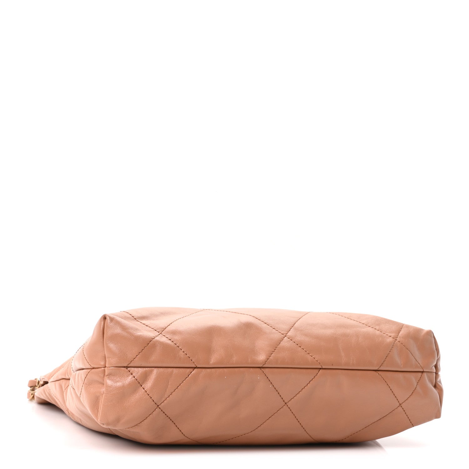 Shiny Calfskin Quilted Small Chanel 22 Camel