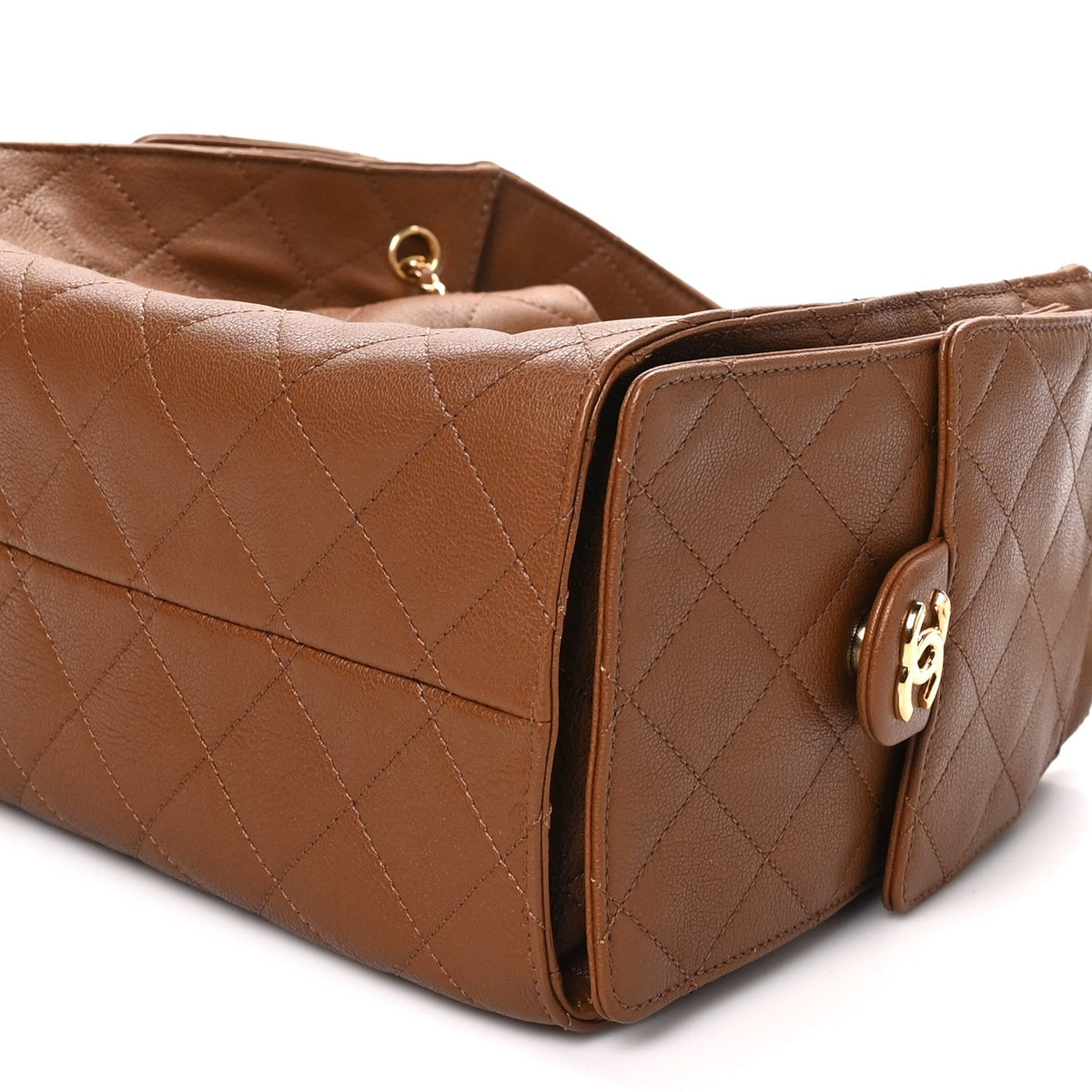 Goatskin Quilted Small Chanel 25 Handbag Camel