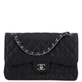 Caviar Quilted Jumbo Double Flap Black