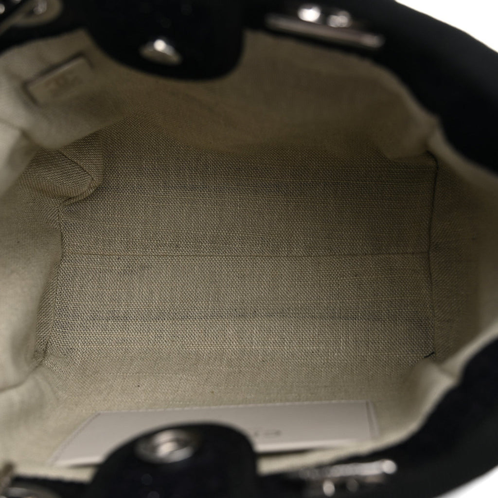 Lurex Canvas Mini Deauville Tote Black