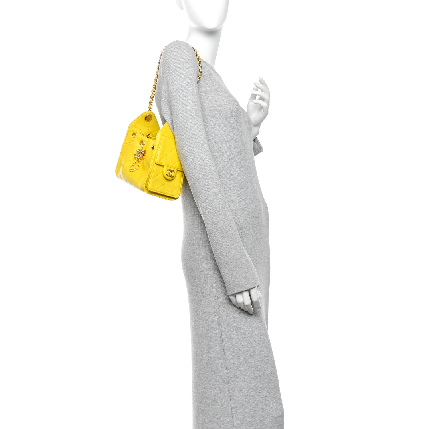 Caviar Quilted Mini Chanel 25 Handbag  Yellow