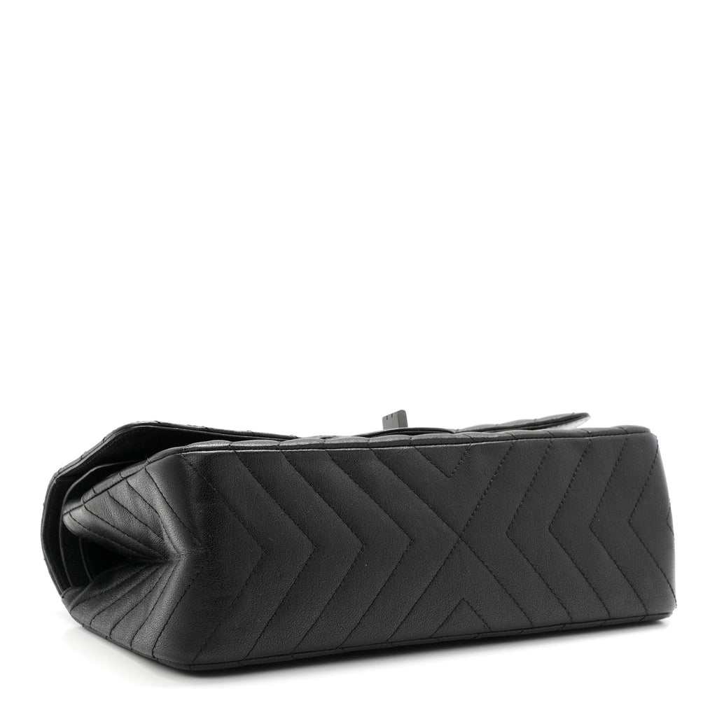 Sheepskin Chevron Quilted 2.55 Reissue 225 Double Flap So Black