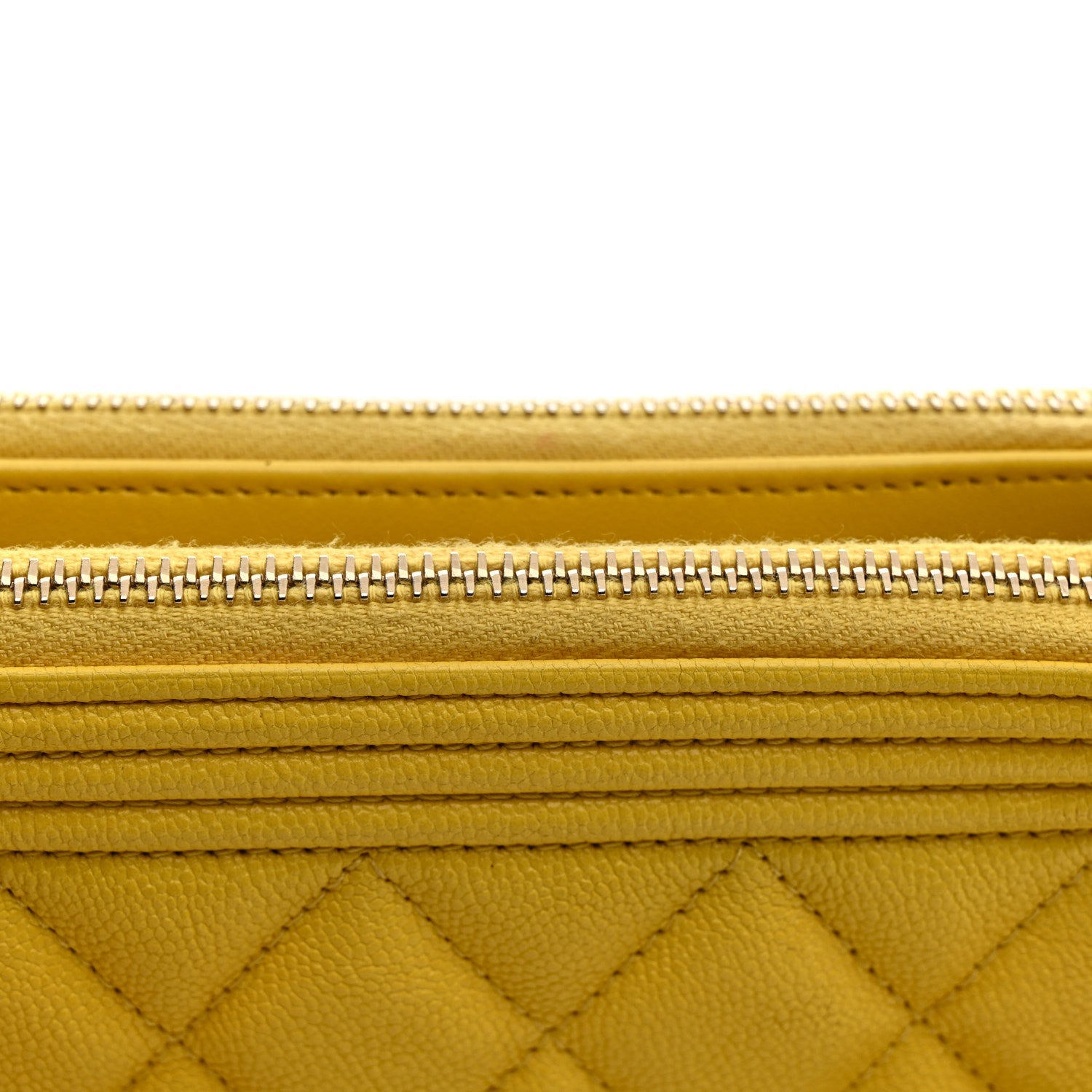 Caviar Quilted Small Boy Clutch With Chain Yellow