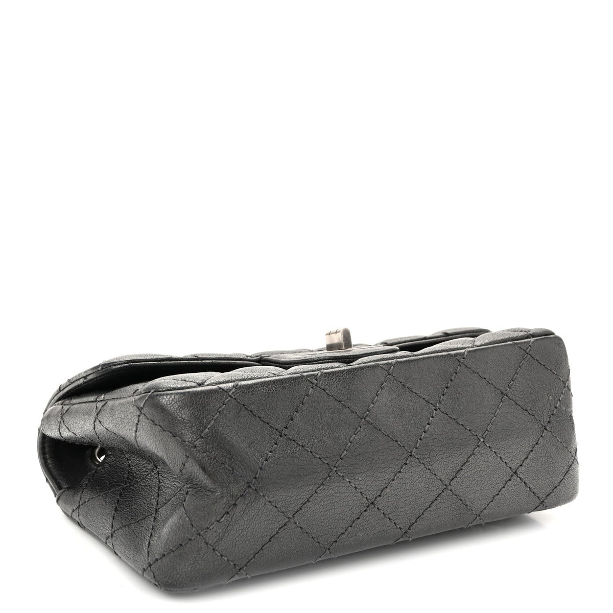 Goatskin Quilted 2.55 Reissue Mini Flap  Dark Silver