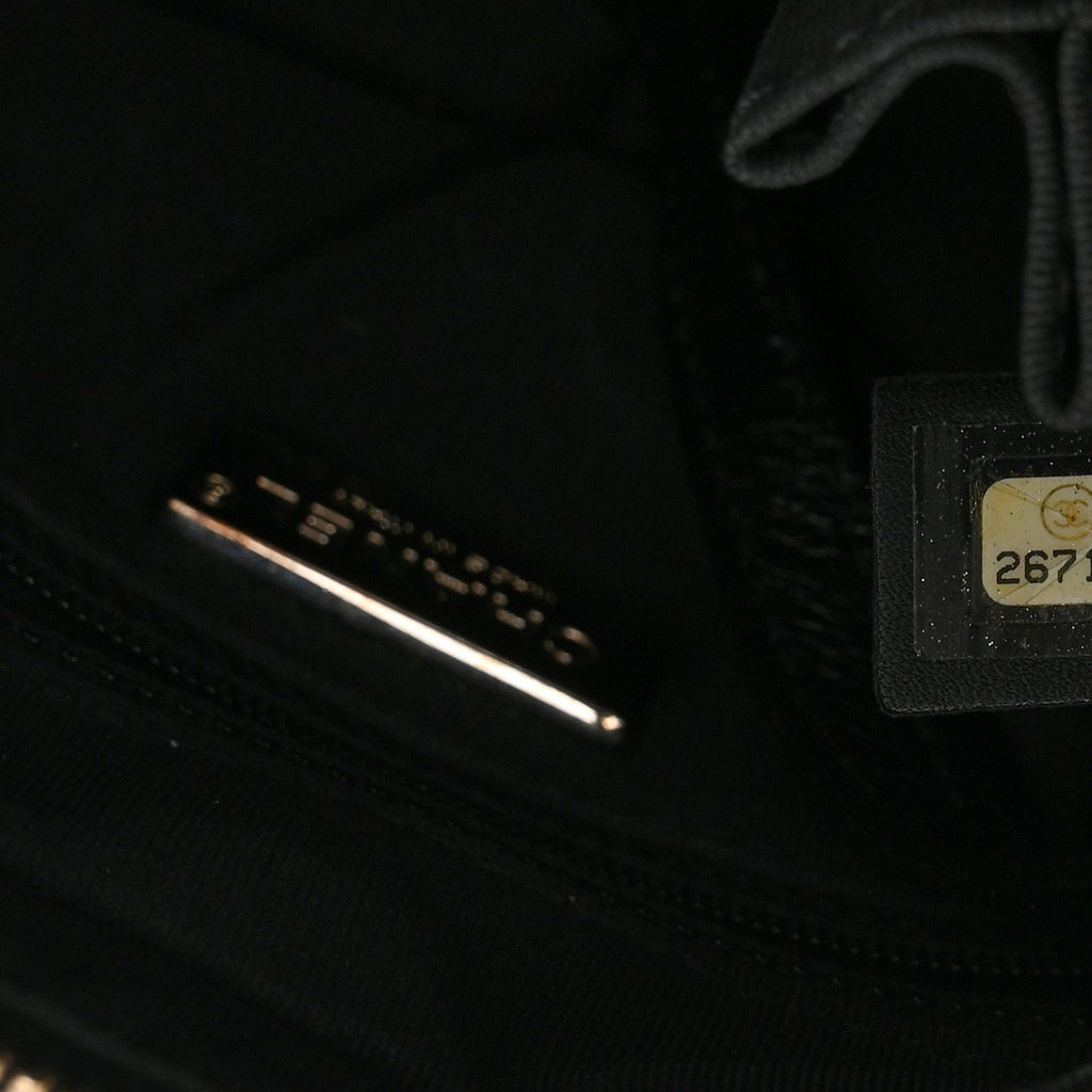 Sequin Calfskin Small Gabrielle Hobo Black White