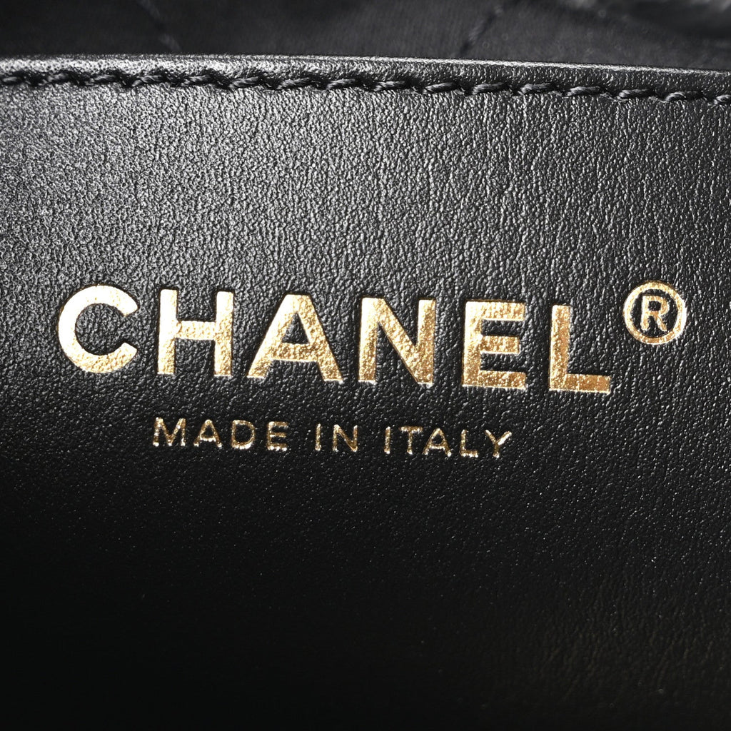 Shiny Caviar Quilted Monochrome Mini Chanel 22 Black