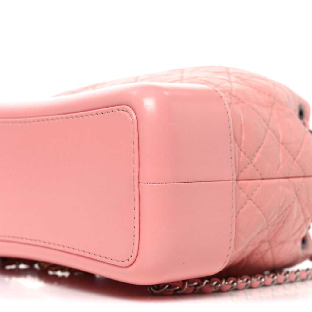 Aged Calfskin Quilted Small Gabrielle Backpack Pink