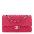 Lambskin Quilted Medium Double Flap Pink