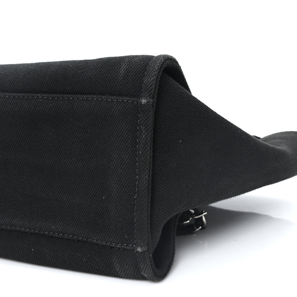 Canvas Pearl Medium Deauville Tote Black