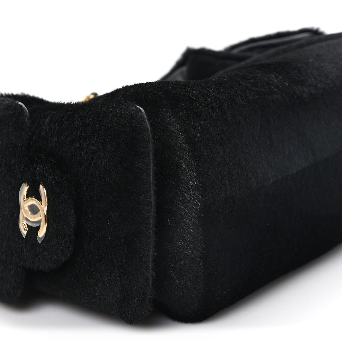 Pony Hair Mini Chanel 25 Handbag Black
